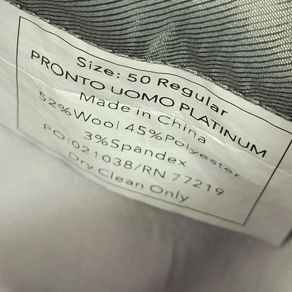 Pronto Uomo Platinum Men's Sport Coat Blazer Two Button Navy Wool Blend 50R